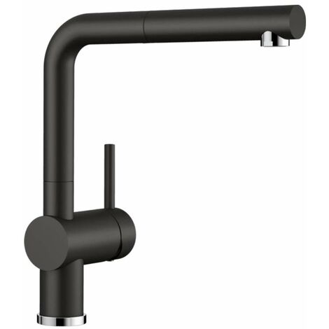 Blanco Linus S - Küchenarmatur, mit ausziehbarem Anschluss, Schwarz 526148