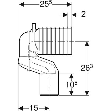 Geberit Zubehör - Anschlussset P Bogen für Stand-WC 131.081.11.1