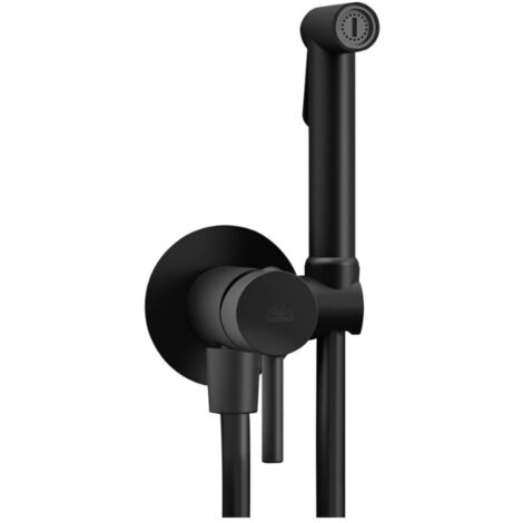 Mattschwarzes Einbau-Bidet-Set mit Mischbatterie und Brause Paffoni ZDUP110NO  matt-schwarz