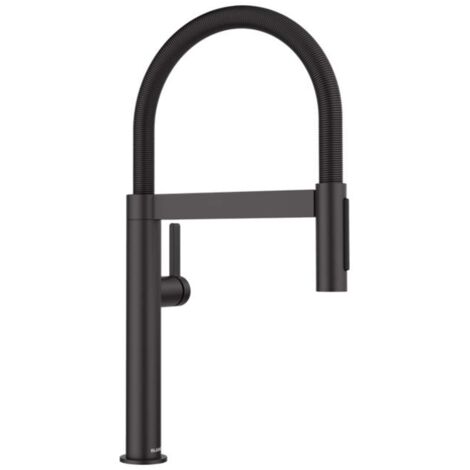 Blanco Culina S - Spültischarmatur mit flexiblem Arm und Brause, schwarz matt 527468