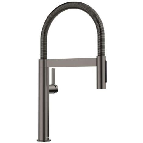 Blanco Culina S - Spültischarmatur mit flexiblem Arm und Brause, dunkler Stahl 527469