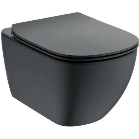 Ideal Standard Tesi - Wand-WC mit SItz softclose, Aquablade, schwarz T3546V3
