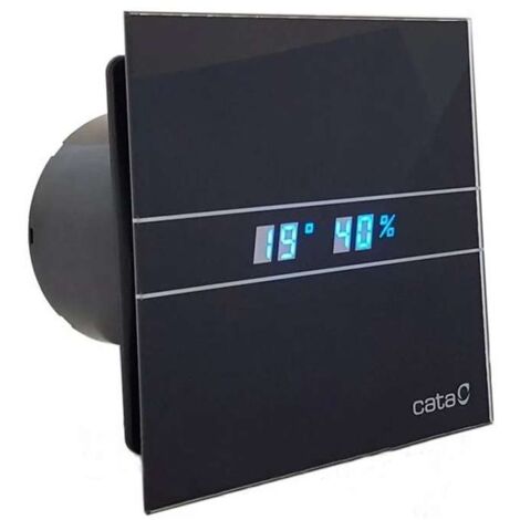 Axial-Badlüfter E-100 GBTH – Hygro-Ausstattung mit Feuchtigkeitssensor – 100 mm Rohrdurchmesser – Leiser Betrieb 17 dB – Kunststoff schwarz – Cata (1/5)
