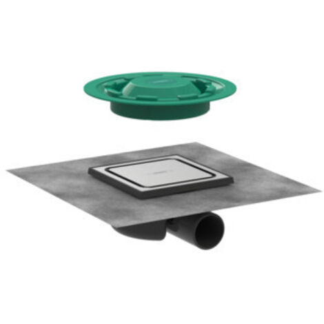 Hansgrohe RainDrain Spot - Punktablauf mit Rost 15x15 cm, für Pflaster, Edelstahl gebürstet 56055800