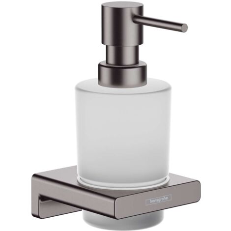 Hansgrohe AddStoris - Lotionspender mit Halter, Glas matt/Chrom schwarz gebürstet 41745340
