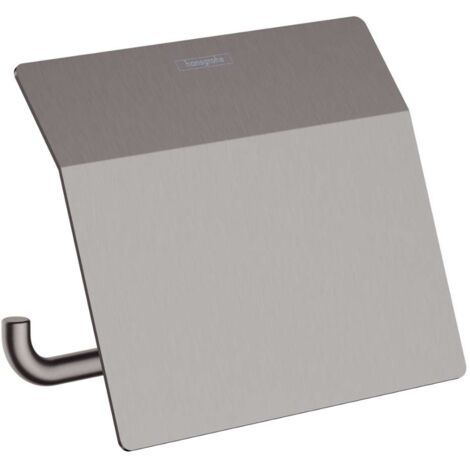 Hansgrohe AddStoris - Papierrollenhalter mit Deckel, Chrom schwarz gebürstet 41753340