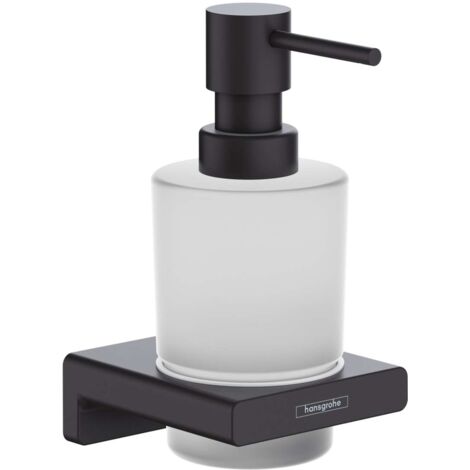 hansgrohe AddStoris Q Seifenspender 41745670 Wandmontage, 200 ml, Glaseinsatz, Metall, schwarz matt