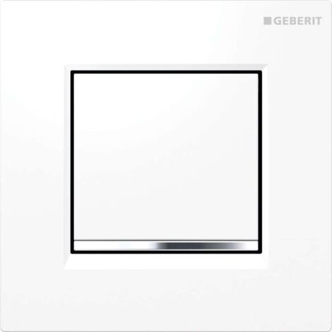 Geberit Spülsysteme - Urinalsteuerung mit pneumatischer Spülauslösung, Betätigungsplatte Typ 30, weiß / chrom poliert 116.017.KJ.1