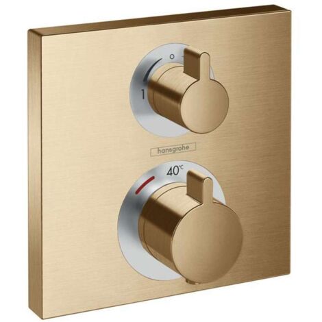 Hansgrohe Ecostat Square - Thermostatarmatur - Unterputz für 2 Verbraucher, Bronze gebürstet 15714140