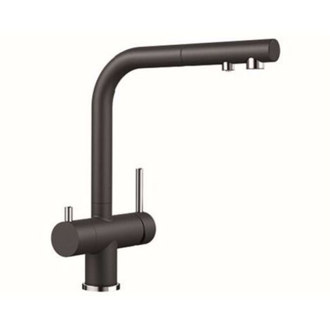 Blanco Fontas S II - Küchenarmatur mit ausziehbarer Brause und Filterfunktion, Schwarz 526158