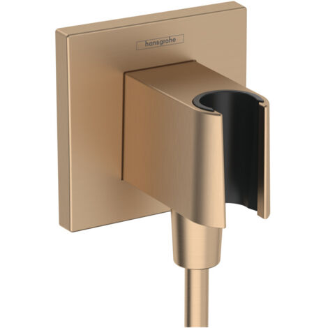 Hansgrohe Fixfit - Wandanschlussbogen mit Brausehalter, Bronze gebürstet 26889140