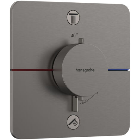 Hansgrohe ShowerSelect Comfort - Unterputz-Thermostatarmatur für 2 Verbraucher, Chrom schwarz gebürstet 15583340