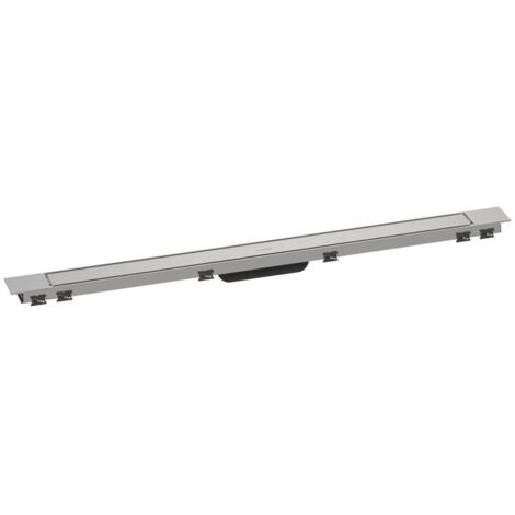 Hansgrohe RainDrain Match Plus - Duschrinne 100 cm, mit Rost, Stahl gebürstet 56217800