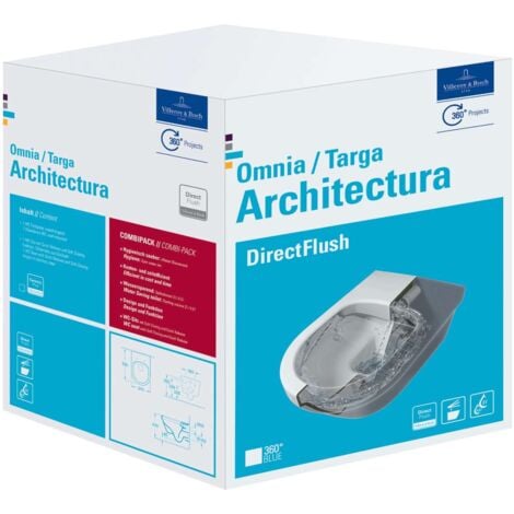 Villeroy & Boch Architectura - Wand-WC, mit Sitz SoftClose, Rimless, mit CeramicPlus Alpinweiß 5684HRR1