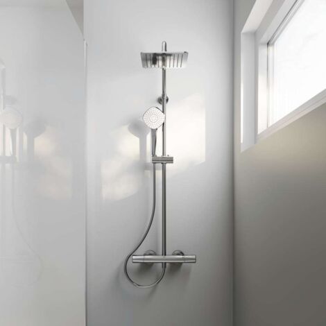 Ideal Standard CeraTherm - Brauseset T100 mit Thermostat, 20 cm 3 Strahlarten, Chrom A7240AA