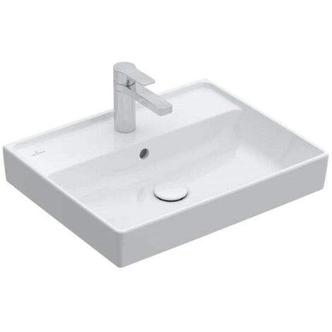 Villeroy & Boch Collaro - Waschbecken 60x47 cm, mit Überlauf, mit Hahnloch, Alpinweiß 4A336001