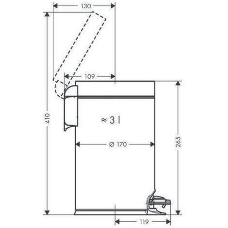 hansgrohe AddStoris Treteimer 41775670 Fassungsvermögen 3 l ...