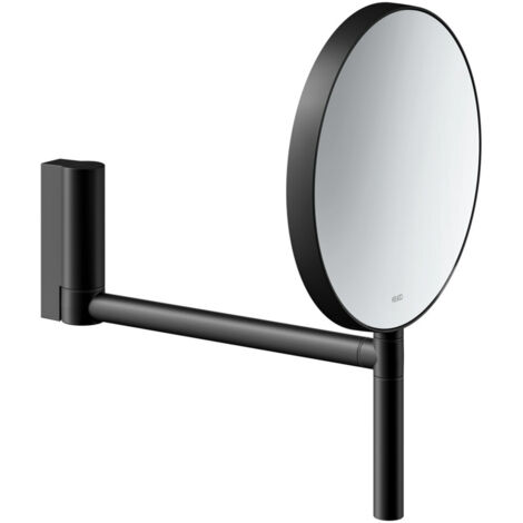 Keuco Plan - Kosmetikspiegel, Wandmontage, schwarz matt 17649370002
