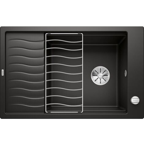 Blanco Elon XL 6 - Silgranitspüle, 78x50 cm, mit Ablaufsystembedienung und Zubehör, Schwarz 525882