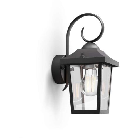 Philips myGarden - Wandlaterne für den Außenbereich, 29 x 13 cm, E27, schwarz 915005309001