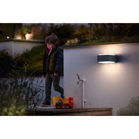 Philips myGarden - Außenwandleuchte 16x9 cm, E27, Anthrazit 915005361101