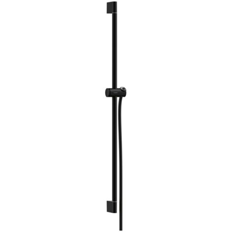 hansgrohe Unica Brausestange Pulsify S 959mm, Mattschwarz mit Push Handbrausehalter und Isiflex Brauseschlauch 1,60m