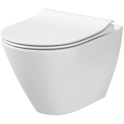 Cersanit City - Wand-WC mit SoftClose-Sitz, CleanOn, weiß K701-104