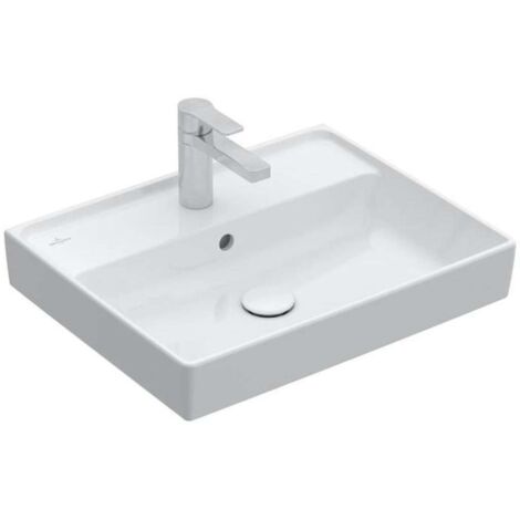 Villeroy & Boch Collaro - Waschbecken 55x44 cm, mit Überlauf, mit Hahnloch, Alpinweiß 4A335501