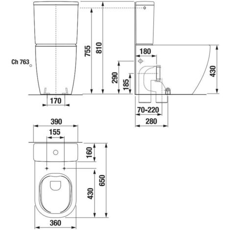 Jika Mio-N - WC-Kombi, Vario-Abgang, Rimless, weiß H8267160000001