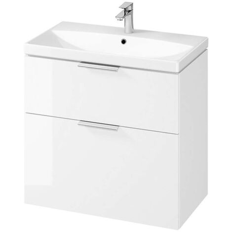 Cersanit City - Waschtisch mit Unterschrank, 74x79x45 cm, 2 Schubladen, weiß S801-423