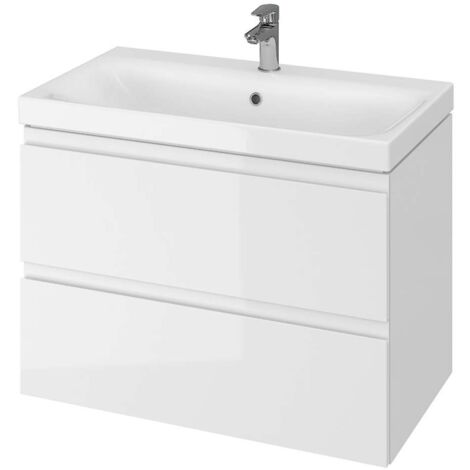 Cersanit Moduo - Waschtisch mit Unterschrank, 57x80x45 cm, 2 Schubladen, weiß S801-221-DSM