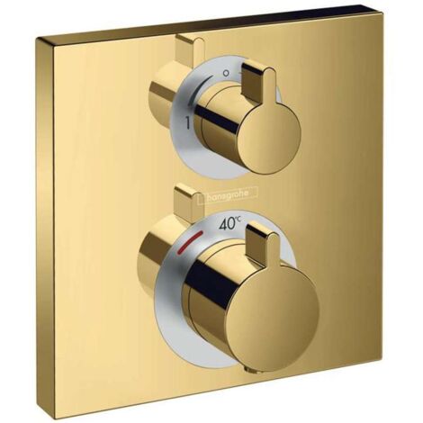 Hansgrohe Ecostat Square - Thermostatarmatur - Unterputz für 2 Verbraucher, Gold poliert 15714990