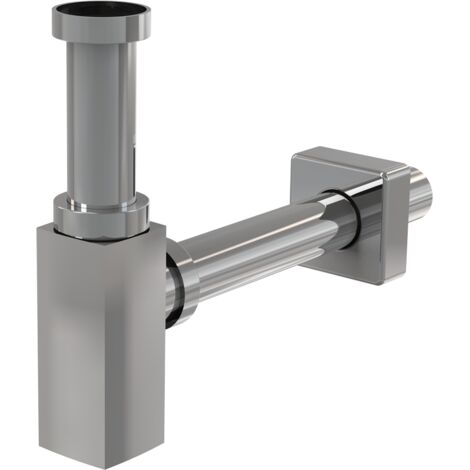 Alca - Waschtisch-Siphon Design, Durchmesser 32 mm, quadratisch, Metall A401 (1/3)
