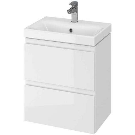 Cersanit Moduo - Waschtisch mit Unterschrank, 57x50x35 cm, 2 Schubladen, weiß S801-229-DSM