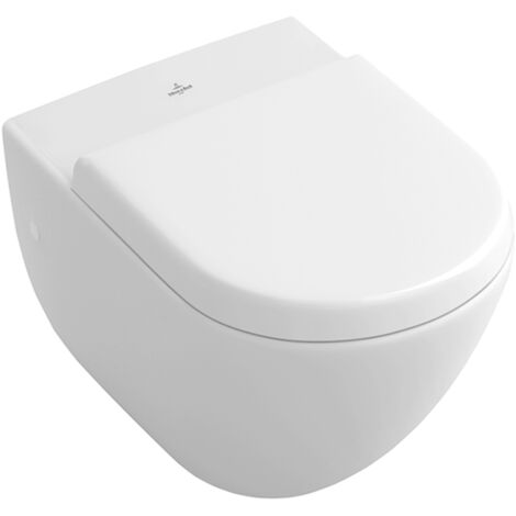 Villeroy & Boch Flachspül-WC Subway 370x560x365mm Oval wandhängend Abgang waagerecht Weiß Alpin