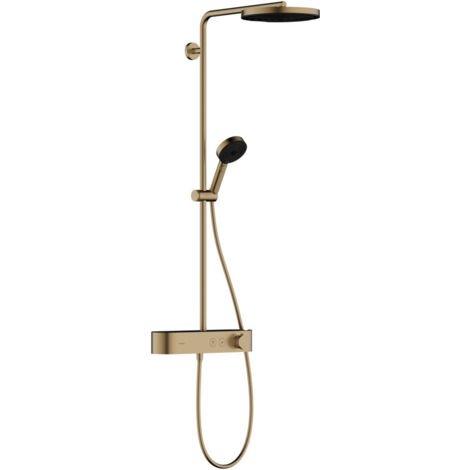 Hansgrohe Pulsify S - Brauseset mit Thermostat, Durchmesser 26 cm, 3 Strahlarten, Bronze gebürstet 24220140