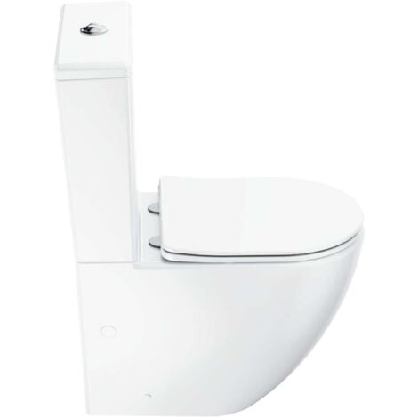 Ravak - WC-Kombi mit SoftClose-Sitz, Vario-Abgang, Wasseranschluss seitlich, RimOff, weiß X01870