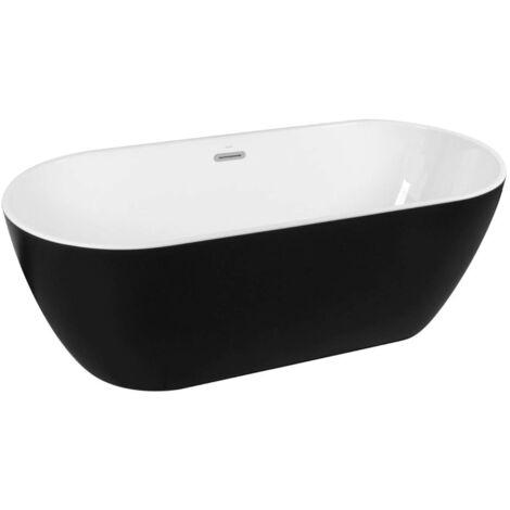 kielle Idolio - Freistehende Badewanne 170x75 cm, schwarz matt/weiß 11324434