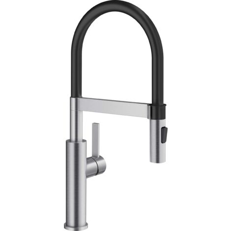 Blanco Sonea S - Spültischarmatur mit flexiblem Arm und Brause, Edelstahl gebürstet 526616