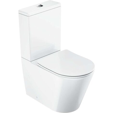 Ravak - WC-Kombi mit SoftClose-Sitz, Vario-Abgang, Wasseranschluss seitlich, RimOff, weiß X01872