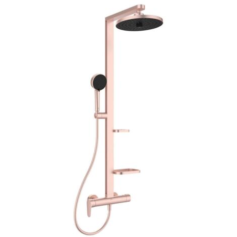 Ideal Standard ALU+ - Duschset mit Armatur, Durchmesser 26 cm, 2 Strahlarten, rosé BD584RO