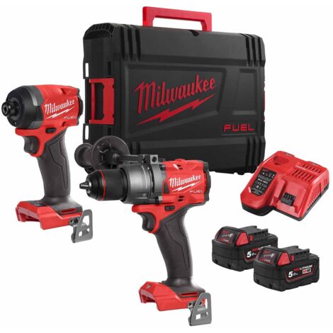 Milwaukee - 18V Akku-Schlagbohr- und Schlagschrauber-Set, 2x 5,0 Ah Akku, Ladegerät 4933480873