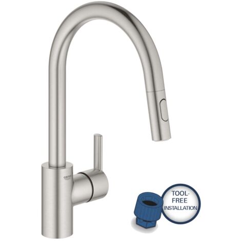 GROHE Feel Einhand-Waschtischarmatur Supersteel 31486DC1