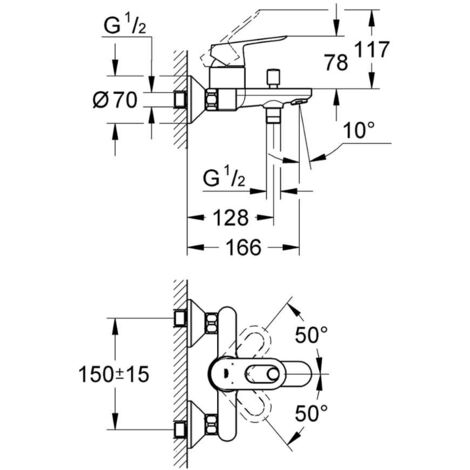 Grohe BauLoop - Badewanne Einhebelmischer, verchromt 23341000
