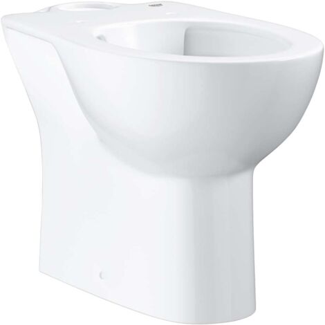 Grohe Stand-WC-Kombination Bau Keramik, Tiefspüler, Abgang waagerecht, spülrandlos, aus Sanitärkeramik, Alpinweiß