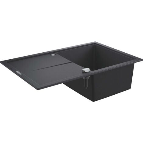 Grohe Abwäschen - Kompositspüle K400, Ablaufgarnitur mit Exzenterbedienung, 78x50 cm, schwarz Granit 31639AP0