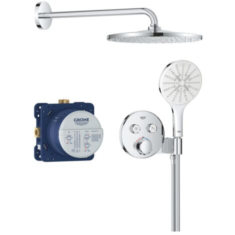 Grohe Precision SmartControl - Brauseset mit Thermostat für Unterputzmontage, Durchmesser 31 cm, 3 Strahlarten, Chrom 34877000