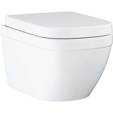Grohe Euro Ceramic - Wand-WC mit WC-Sitz SoftClose, Rimless, Triple Vortex, Alpinweiß 39693000