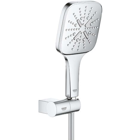 Grohe Rainshower SmartActive Cube - Wandhalterset 130 9,5 l/min, 3 Strahlarten, Halter und Schlauch, Chrom 26588000