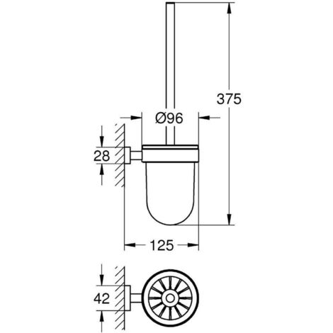 Grohe Essentials Cube - Toilettenbürstengarnitur, verchromt / Glas 40513001